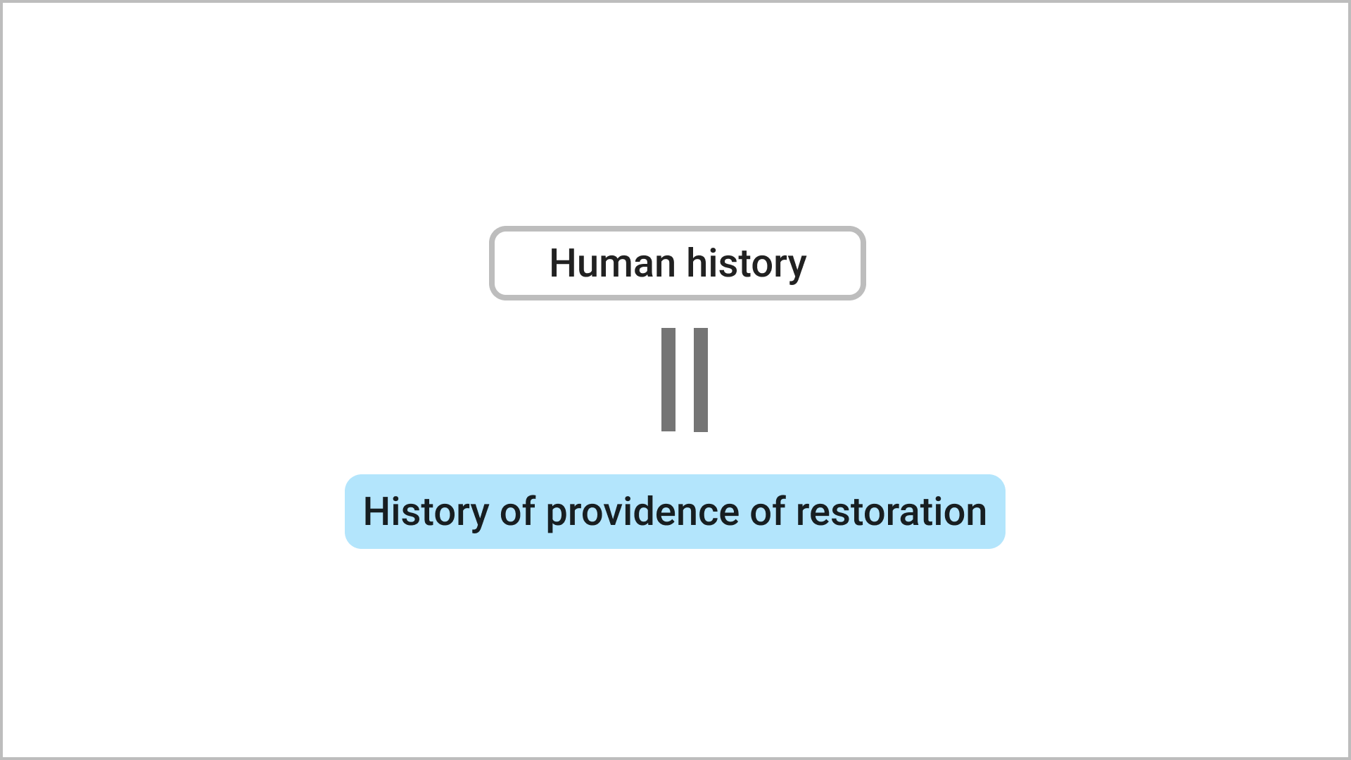 Human History is the History of the Providence of Restoration