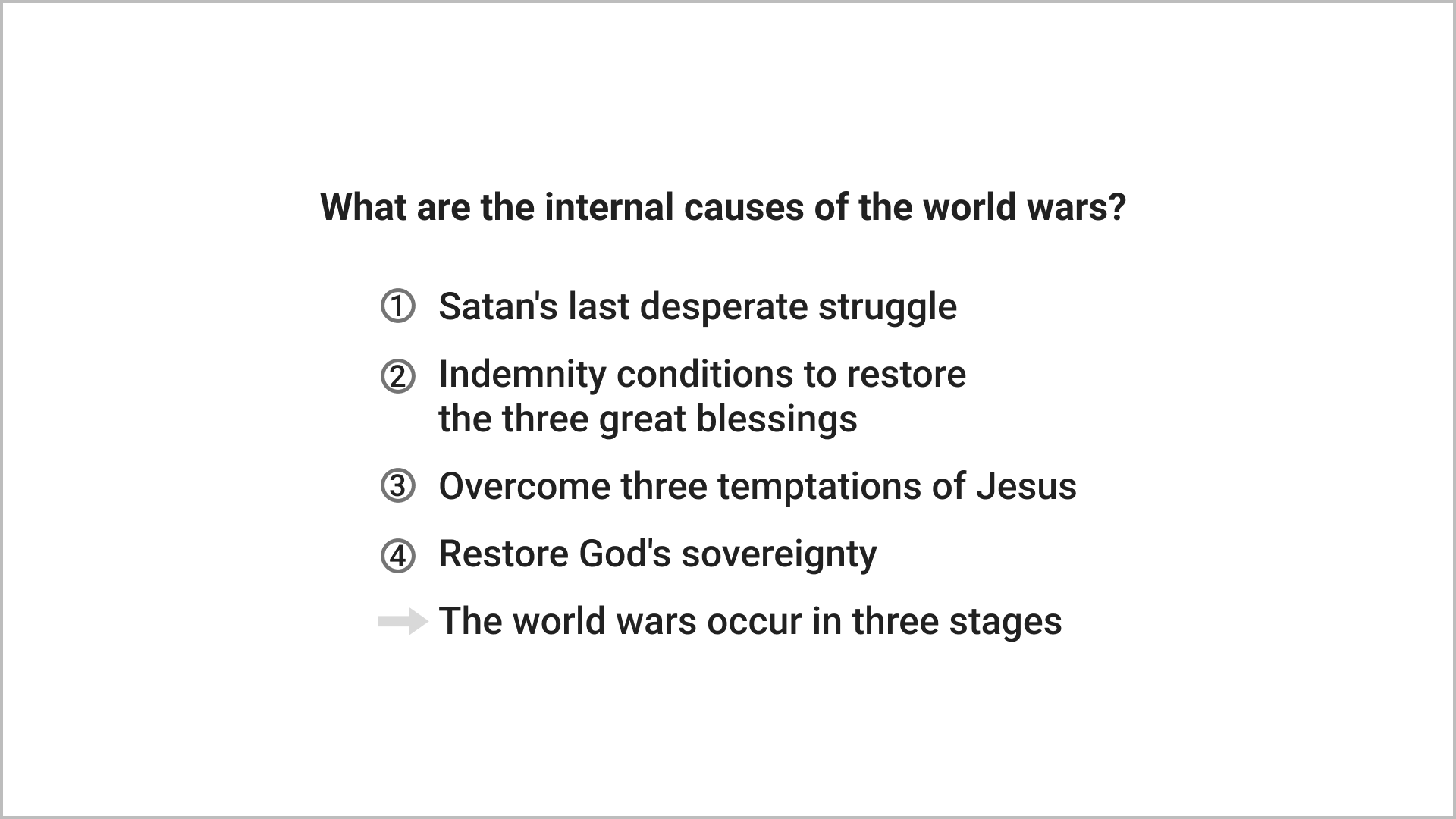 What are the internal causes of the world wars?